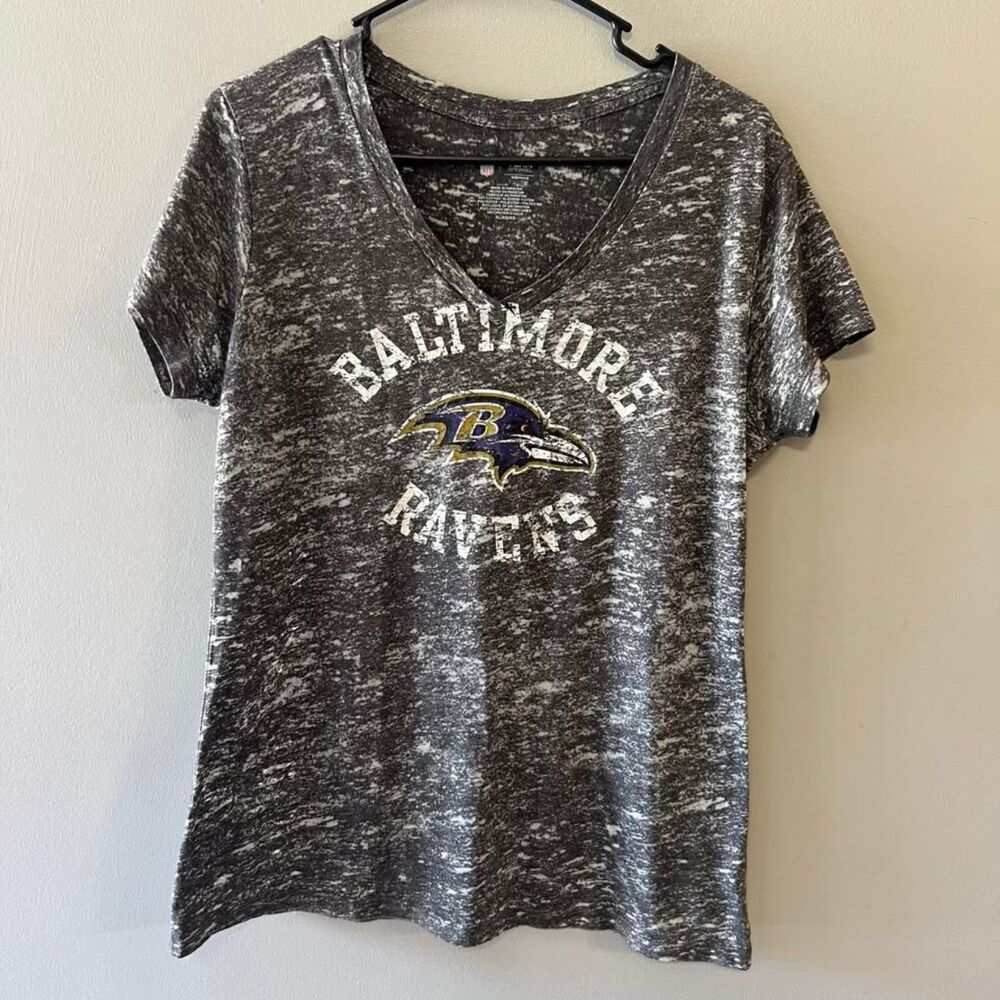 Baltimore Ravens Women's V-neck T Shirt NFL Team Apparel Size XL Extra Large